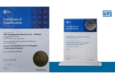 WEG Receives CSA Qualification for Certification Program