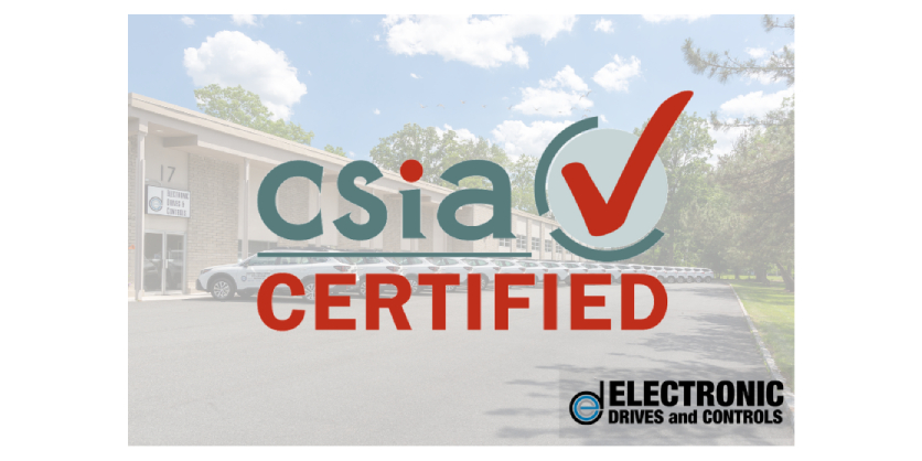 Electronic Drives and Controls Earns Prestigious CSIA Certification, Exemplifying Excellence in Control System Integration