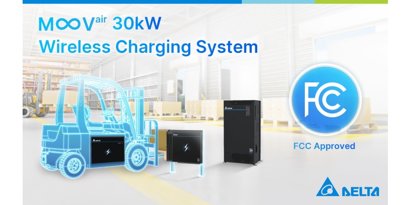 Delta Displays High-Efficiency 30 kW Wireless Charging System for Electric Forklifts, Heavy-load AGVs, and Yard Trucks at MODEX 2024